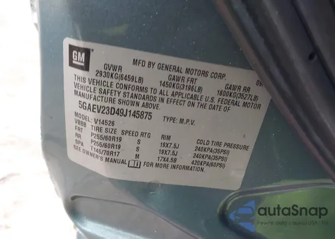 2009 Buick Enclave Cxl from USA, damaged, VIN 5GAEV23D49J145875